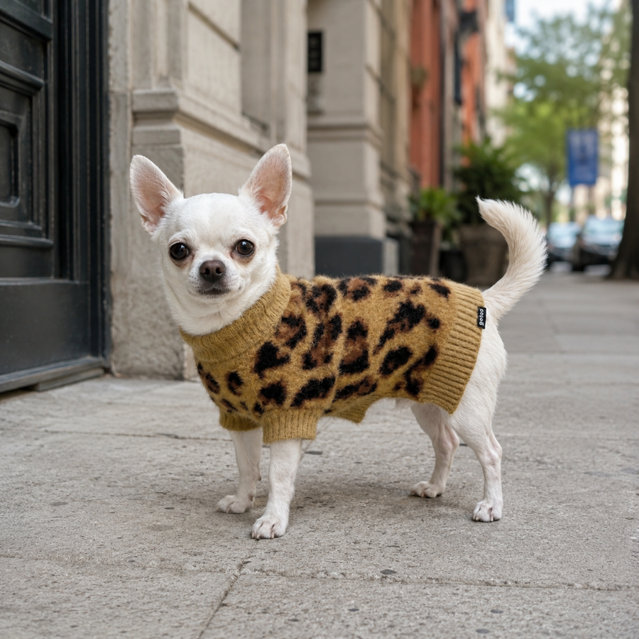 Gotoo Camisola de Malha com Padr&atilde;o Leopardo para c&atilde;es, , large Imagem n&uacute;mero 1
