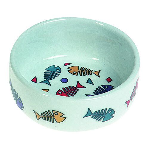 Flamingo comedero de cer&aacute;mica para gatos raspas Imagem n&uacute;mero 1