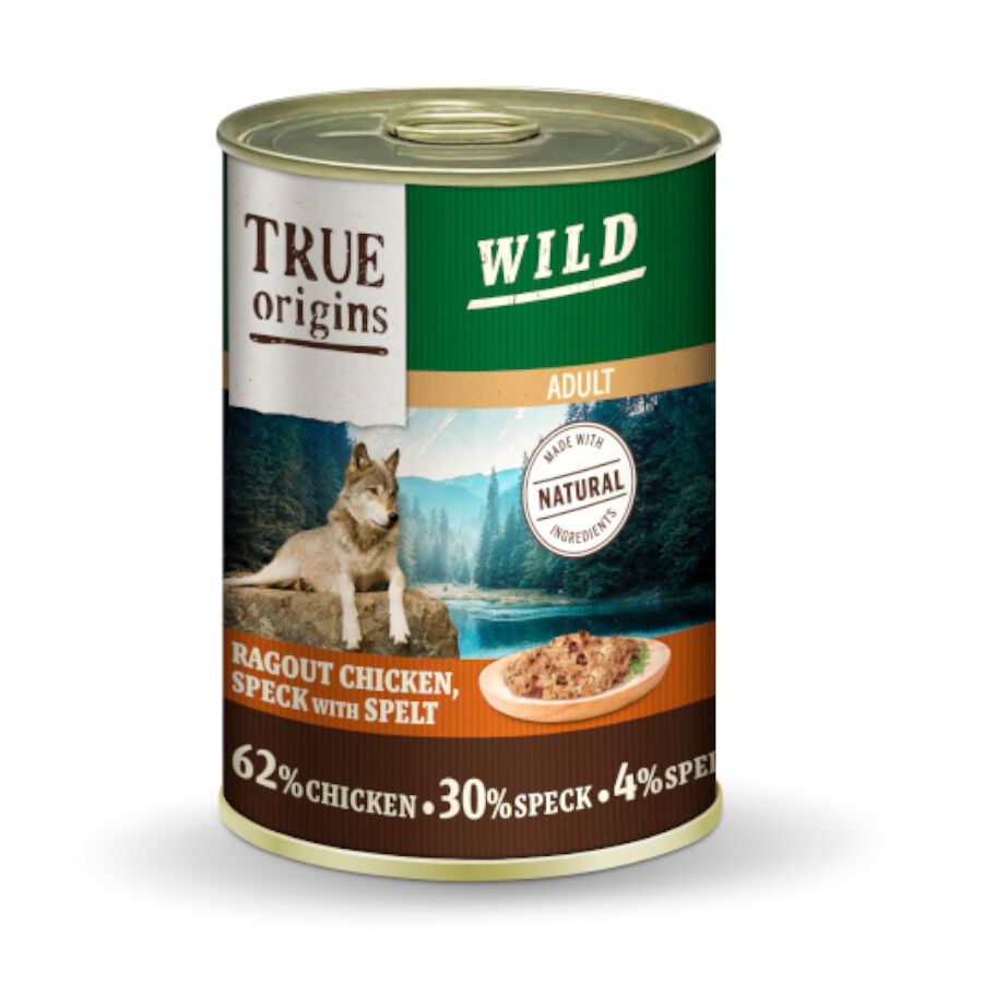 400 g True Origins Wild Adult Cubos de Frango com Speck e Espelta em lata para c&atilde;es, , large Imagem n&uacute;mero 1