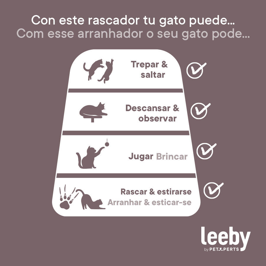 Leeby Marcelo torre arranhadora com cama e brinquedo para gatos, , large Imagem n&uacute;mero 6