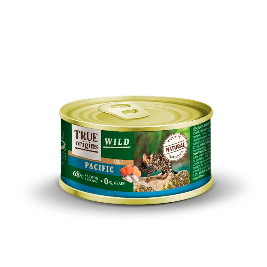 100 g True Origins Wild Adult Pacific Salm&atilde;o e Arenque em lata para gatos, , large Imagem n&uacute;mero 1