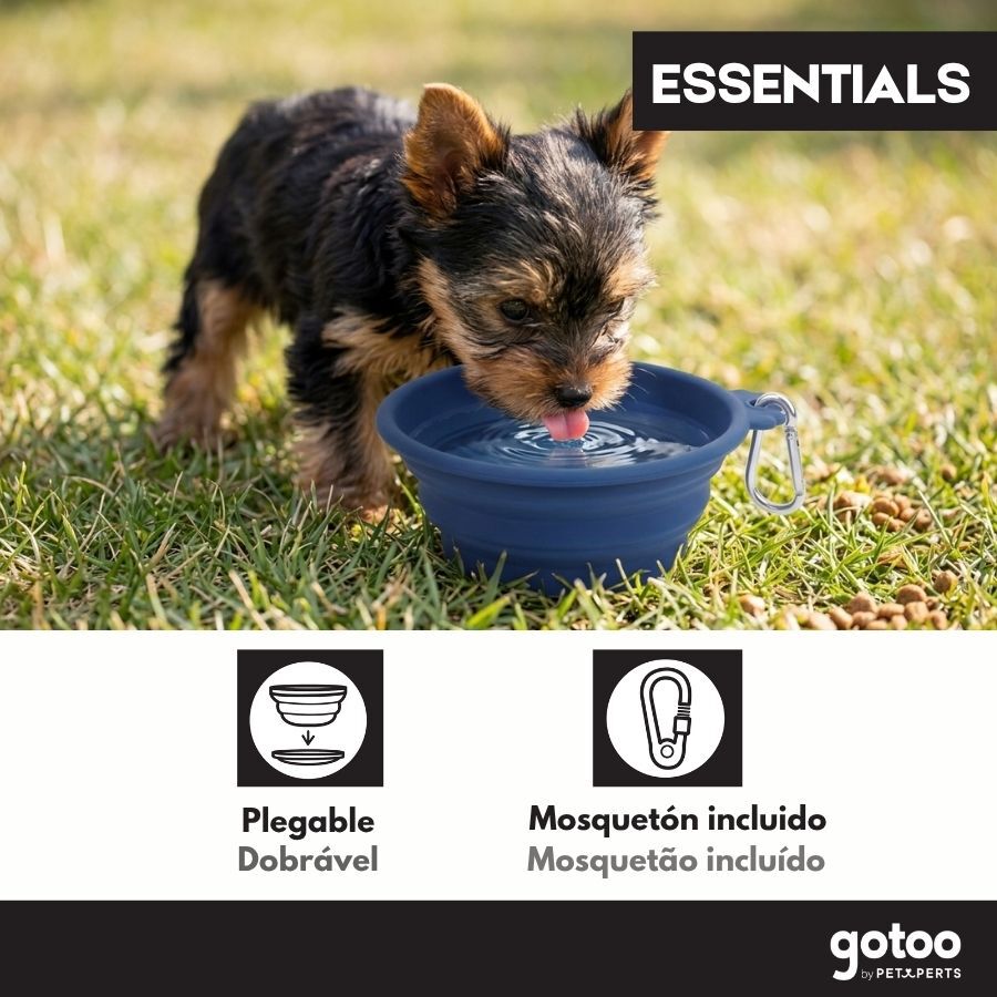 Gotoo Comedouro Dobr&aacute;vel e Port&aacute;til em Silicone Azul para c&atilde;es e gatos, , large Imagem n&uacute;mero 5