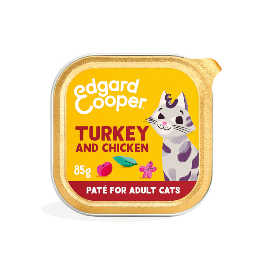 85 g Edgard y Cooper Adult Peru e Frango em Pat&ecirc; terrina para gatos, , large Imagem n&uacute;mero 1