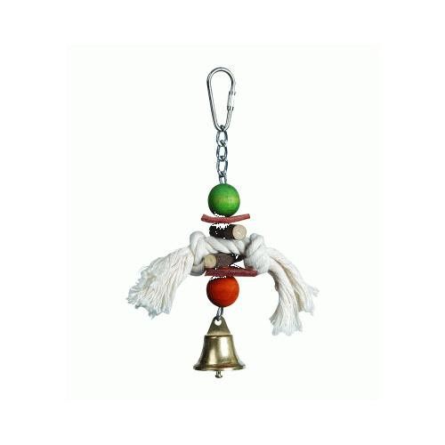 Spucky madera y cuero juguete para p&aacute;jaros Imagem n&uacute;mero 1