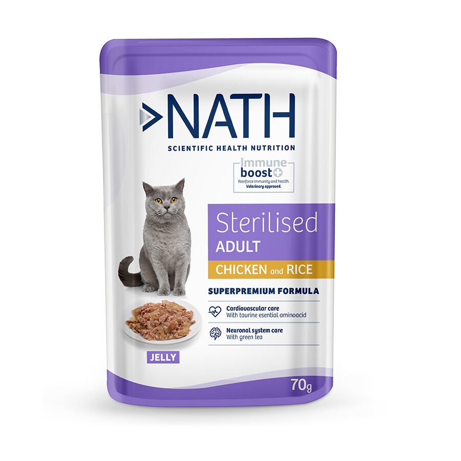 Nath Cat Adult Sterilised Gelatina Pollo 70 gr Imagem n&uacute;mero 1