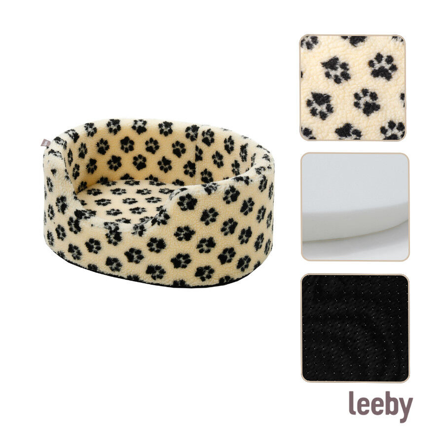 Leeby Sof&aacute; Bed Paw Print Bege para c&atilde;es, , large Imagem n&uacute;mero 6