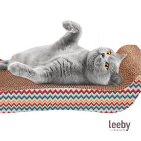 Leeby Remy Rocker arranhador horizontal de cartão com padrão colorido para gatos
