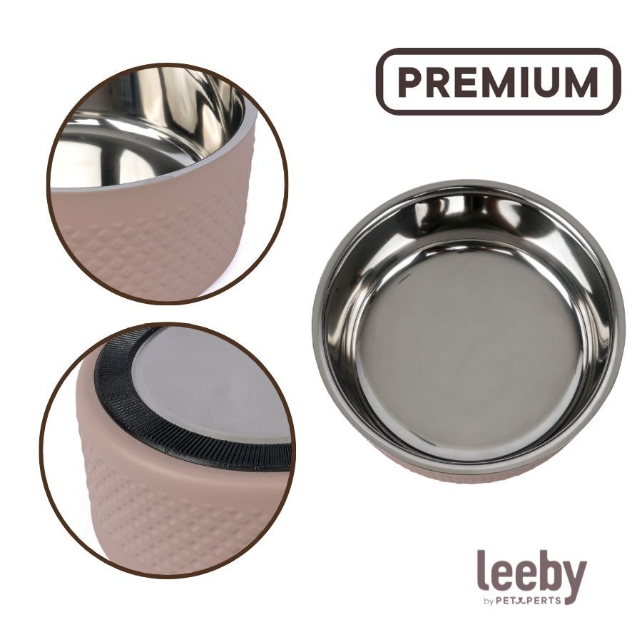 Leeby Comedouro Antiderrapante em A&ccedil;o Inoxid&aacute;vel para C&atilde;es, , large Imagem n&uacute;mero 3