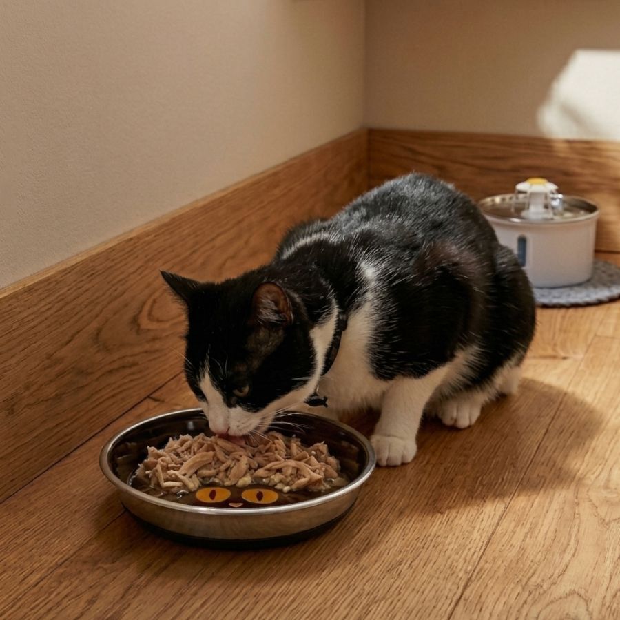 Leeby Comedouro Antiderrapante Castanho em A&ccedil;o Inoxid&aacute;vel para gatos, , large Imagem n&uacute;mero 1