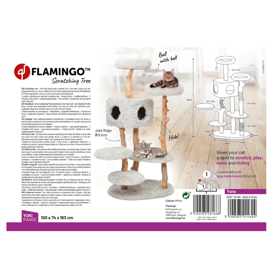 Flamingo Yuna &Aacute;rvore Arranhador Cinza para gatos, , large Imagem n&uacute;mero 2