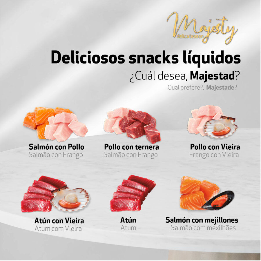 48 saquetas x 15 g Majesty Snack l&iacute;quido Mix para gatos, , large Imagem n&uacute;mero 3