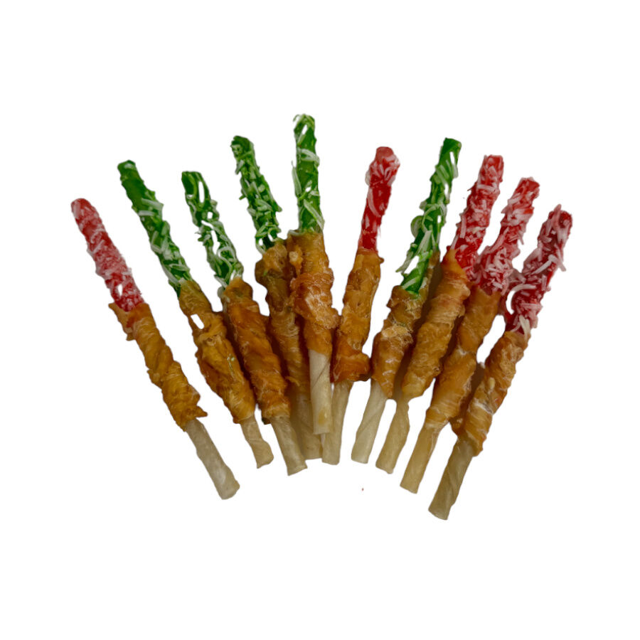 10 sticks Wonder Christmas Barritas Twist de Couro com Frango para c&atilde;es, , large Imagem n&uacute;mero 2