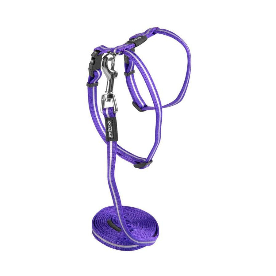Rogz Arn&ecirc;s p&uacute;rpura com trela para gatos, , large Imagem n&uacute;mero 1