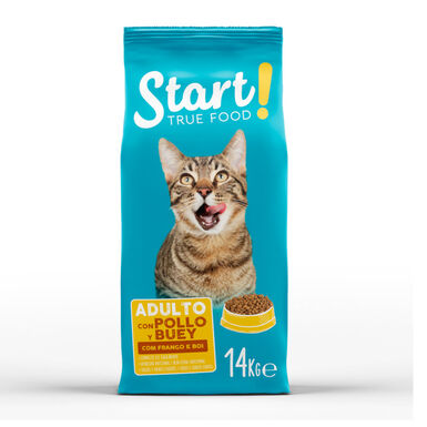 Start! Adulto Frango e Boi ração para gatos