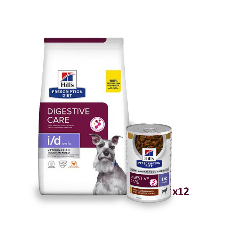 12 kg + 12 latas x 354 g Hill's Prescription Diet Digestive Care pack para cães Pack poupança!,  Imagem número 1 12 kg + 12 latas x 354 g Hill's Prescription Diet Digestive Care pack para cães Pack poupança!, , large Imagem número 1