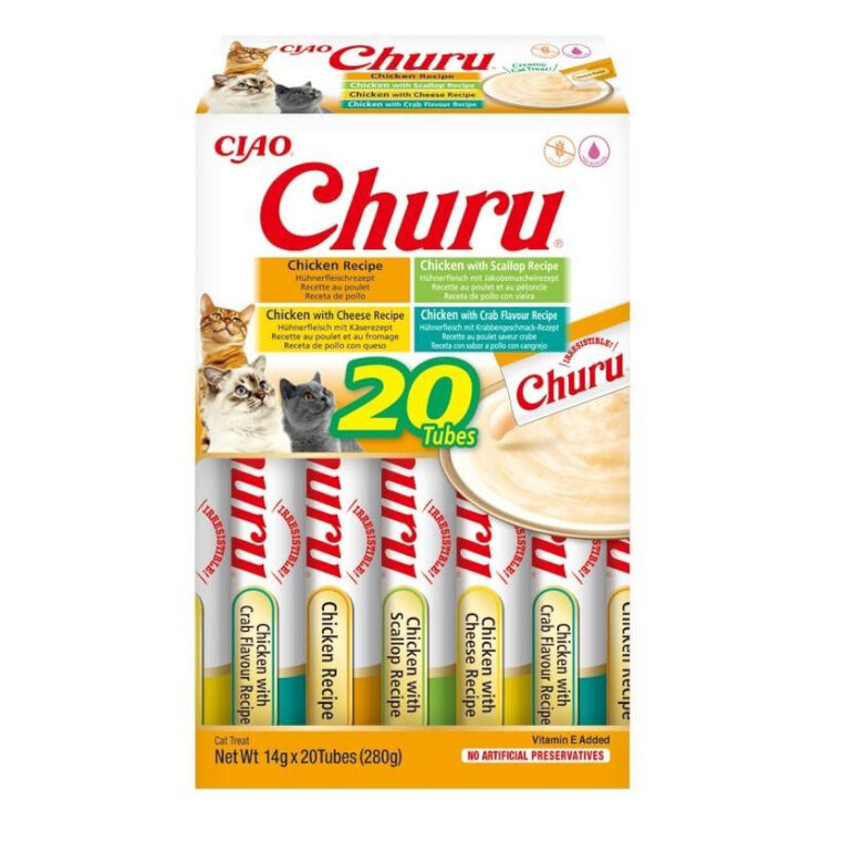 60 saquetas x 14 g Churu Variedades de Frango Snack Líquido para gatos,  Imagem número 1 60 saquetas x 14 g Churu Variedades de Frango Snack Líquido para gatos, , large Imagem número 1