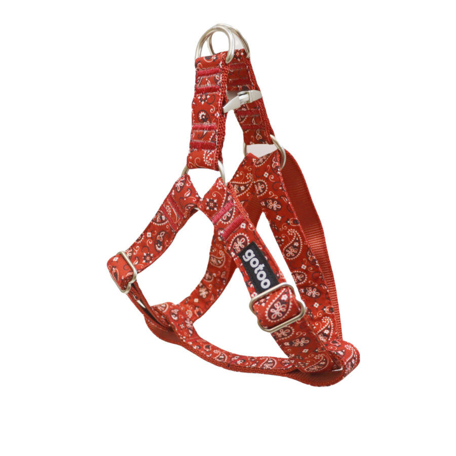 Gotoo Peitoral vermelho estampado caxemira para c&atilde;es, , large Imagem n&uacute;mero 1