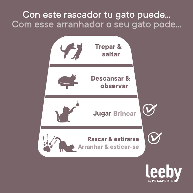 Leeby Tito arranhador para pé de mesa com brinquedo para gatos,  Imagem número 9 Leeby Tito arranhador para pé de mesa com brinquedo para gatos, , large Imagem número 9