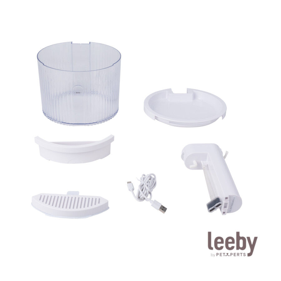 Leeby Fonte de &Aacute;gua Sem Fios Branca para c&atilde;es e gatos, , large Imagem n&uacute;mero 2