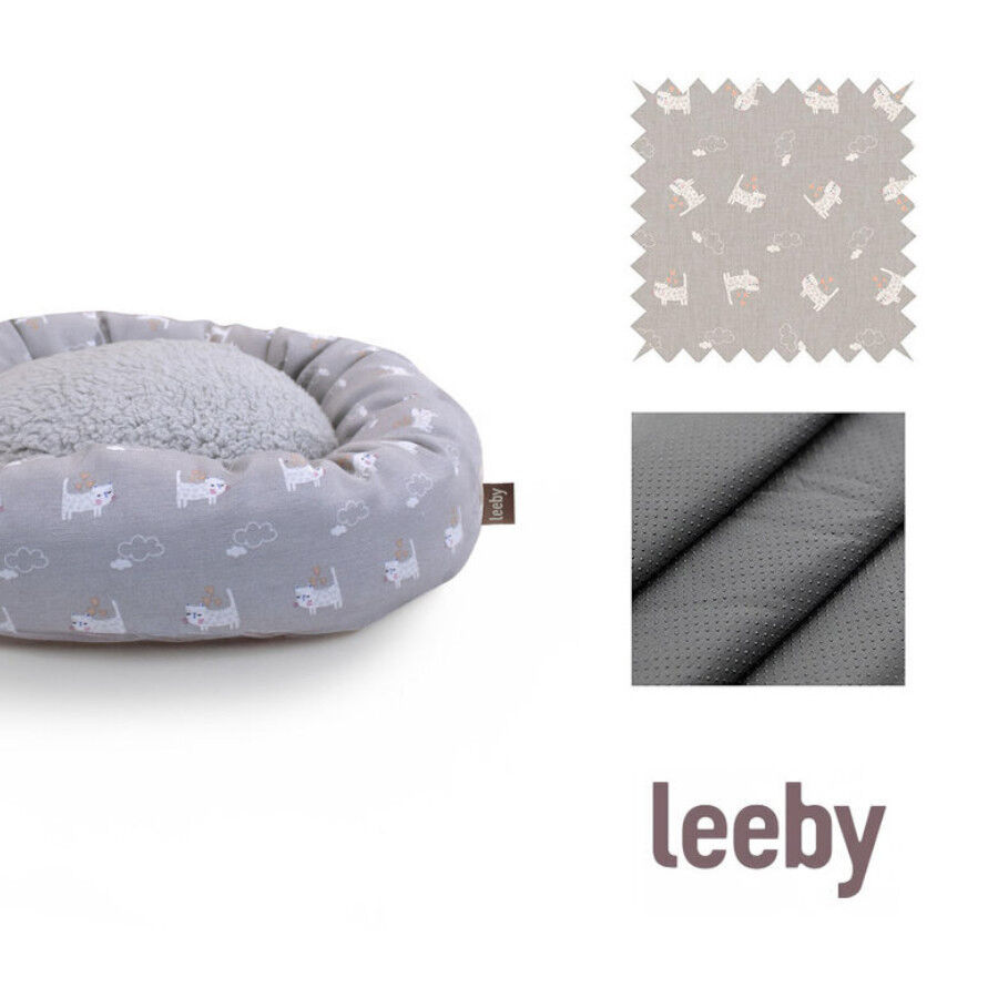 Leeby Cama Donut Antiderrapante Cinzenta para gatos, , large Imagem n&uacute;mero 5