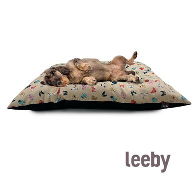Leeby Almofada Acolchoada Beige com Banda Desenhada para cães