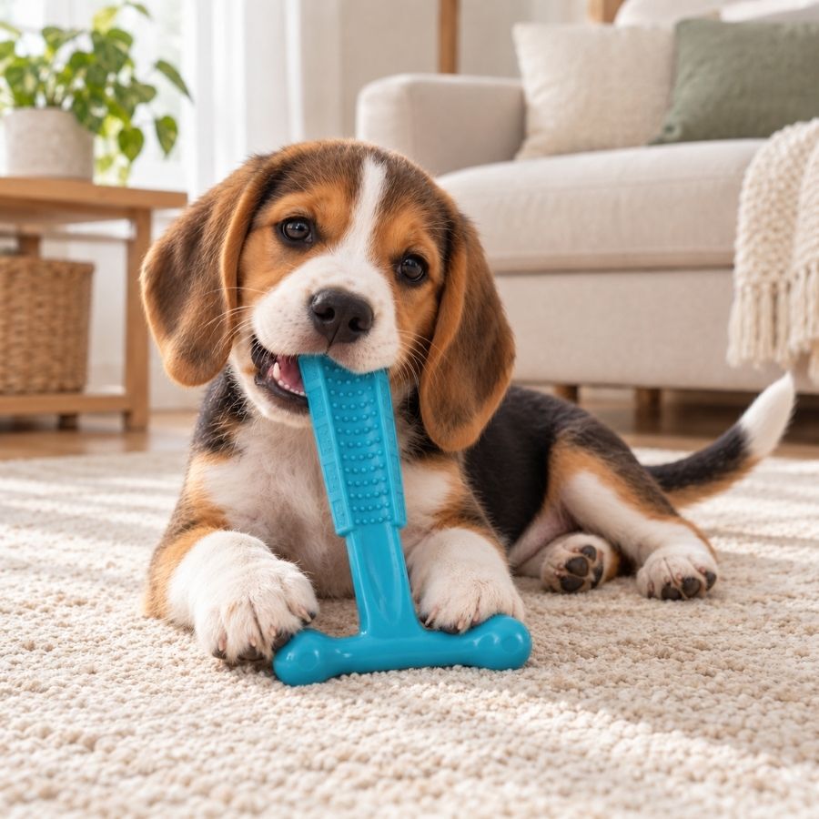 Tootoy! Puppy Mordedor Osso em T Azul para cachorros, , large Imagem n&uacute;mero 1
