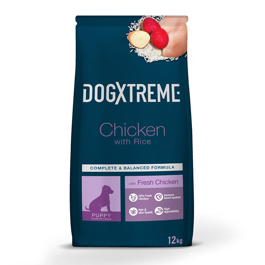 12 kg Dogxtreme Puppy Frango e Arroz Ra&ccedil;&atilde;o para c&atilde;es, , large Imagem n&uacute;mero 1