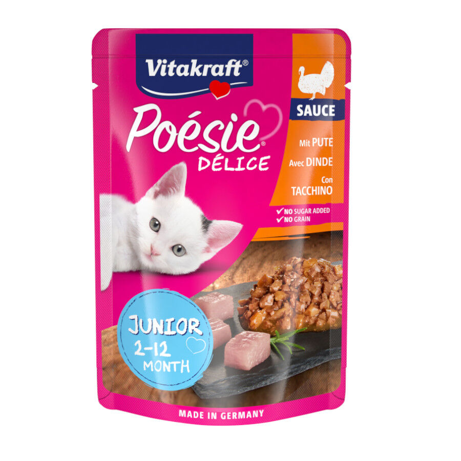 Vitakraft Po&eacute;sie Pouch pavo comida gatos junior Imagem n&uacute;mero 1