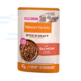 Nature's Variety Kitten Salmon Bites em molho para gatos