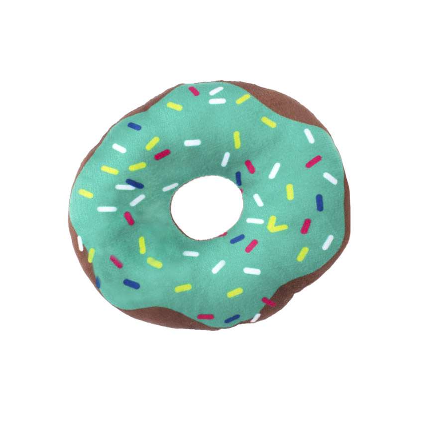 Play & Bite Donut Verde de Peluche para c&atilde;es, , large Imagem n&uacute;mero 1