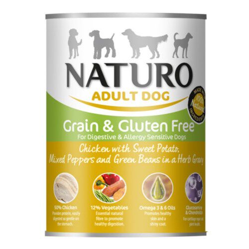 390 g Naturo Adult Grain Free Frango e Vegetais lata para c&atilde;es, , large Imagem n&uacute;mero 1