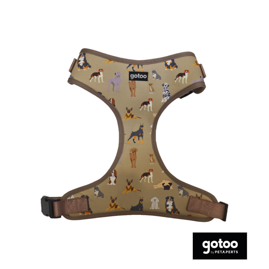Gotoo Peitoral Ajust&aacute;vel Estampado Castanho para C&atilde;es, , large Imagem n&uacute;mero 2