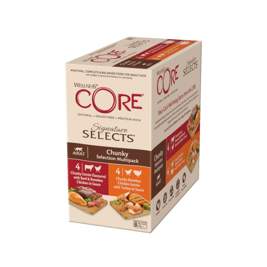 8 latas x 79 g Wellness Core Signature Selects Chunky lata para gatos  8, , large Imagem n&uacute;mero 1