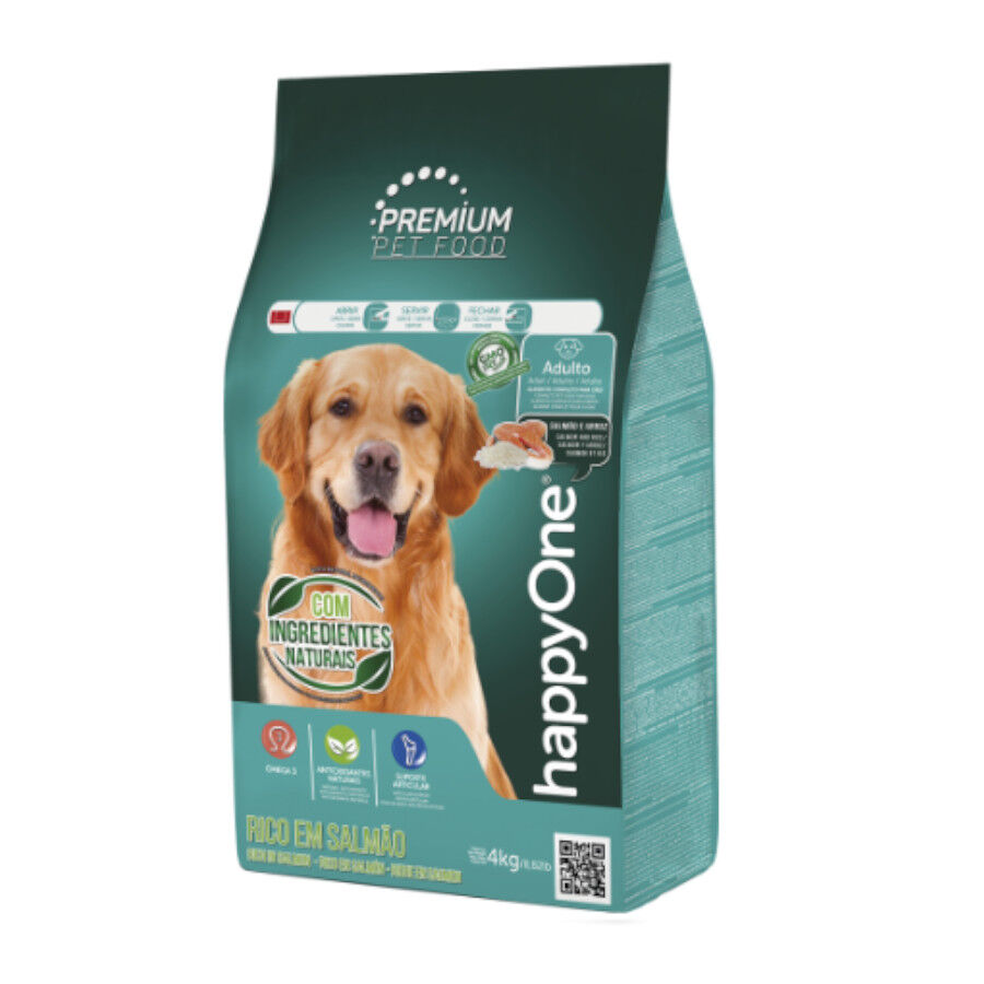 happyOne Premium ra&ccedil;&atilde;o de salm&atilde;o e arroz para c&atilde;es, , large Imagem n&uacute;mero 1