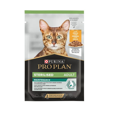 Pro Plan Sterilised Maintenance saquetas com frango em molho para gatos