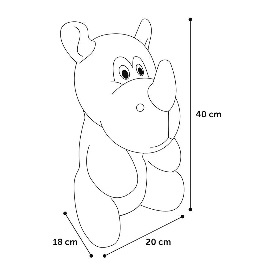 Flamingo Henny Rinoceronte Taupe de Peluche para c&atilde;es, , large Imagem n&uacute;mero 2