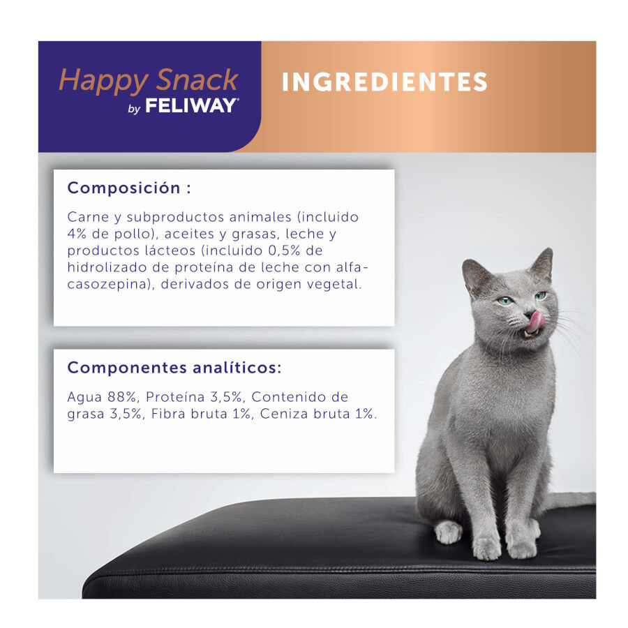 6 saquetas x 10 g Feliway Saquetas Happy Snack Calmante de Frango para gatos, , large Imagem n&uacute;mero 7