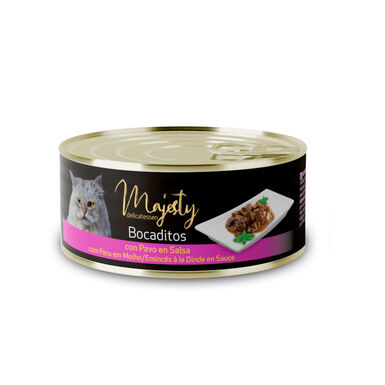 Majesty Adult Bocadinhos Peru em Molho lata para gatos