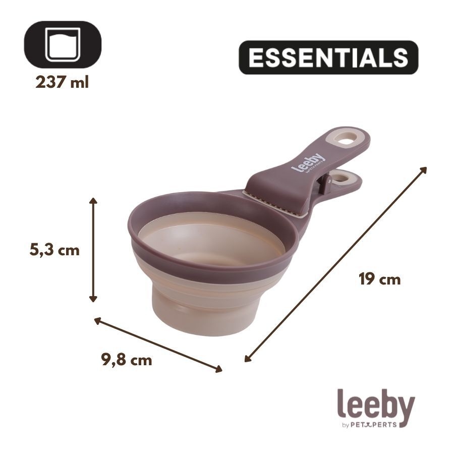 Leeby Colher Medidora Dobr&aacute;vel Castanha para c&atilde;es e gatos, , large Imagem n&uacute;mero 4