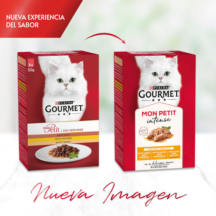 6 saquetas x 50 g Purina Gourmet Mon Petit Sele&ccedil;&atilde;o Peixes em molho para gatos, , large Imagem n&uacute;mero 2