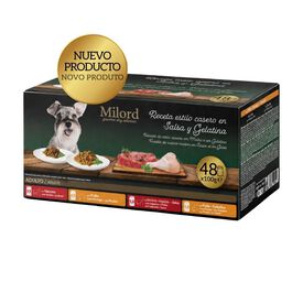 Milord Adult Receita ao estilo caseiro em molho e gelatina Saquetas para c&atilde;es - Multipack