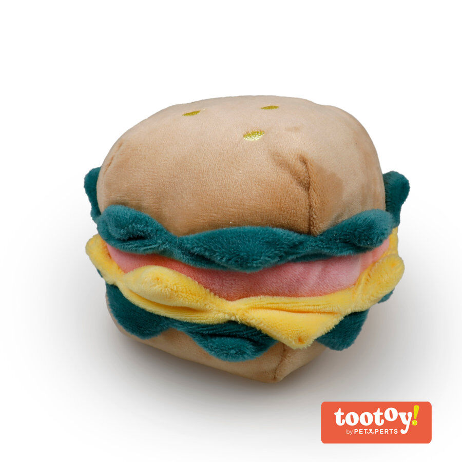 Tootoy! Comfort Cheese Burguer Cuddler peluche com som para c&atilde;es, , large Imagem n&uacute;mero 1