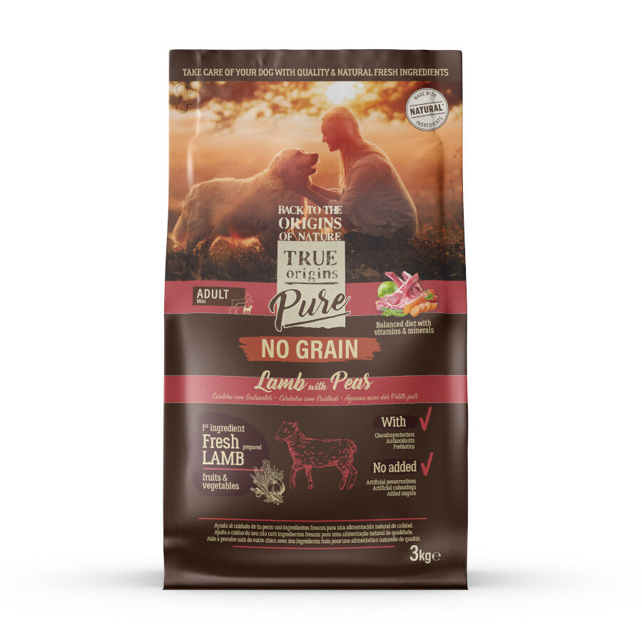 3 kg True Origins Pure Grain Free Adult Ra&ccedil;&atilde;o de cordeiro para c&atilde;es, , large Imagem n&uacute;mero 1