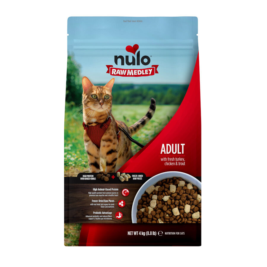 4 kg Nulo Raw Medley Ra&ccedil;&atilde;o de Peru, Frango e Truta para gatos, , large Imagem n&uacute;mero 1