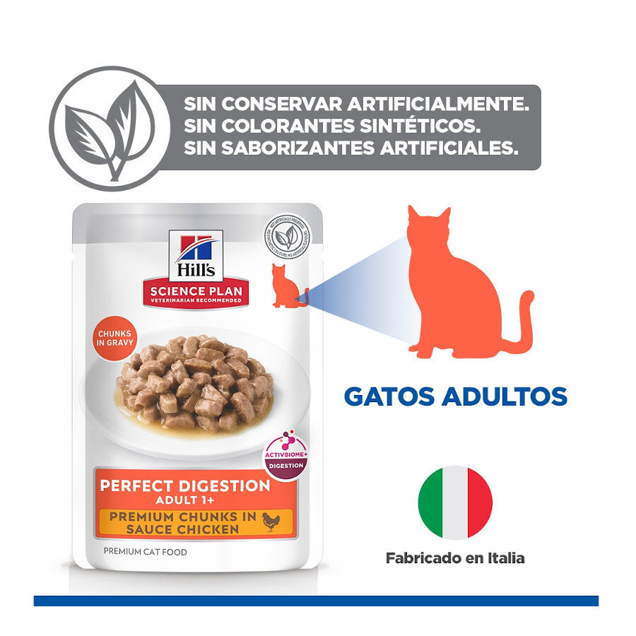85 g Hill's Adult Science Plan Perfect Digestion Frango Saqueta para gatos, , large Imagem n&uacute;mero 5