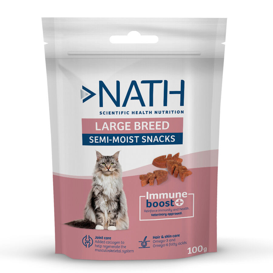 100 g Nath Snacks Semi-h&uacute;midos para gatos de ra&ccedil;as grandes, , large Imagem n&uacute;mero 1