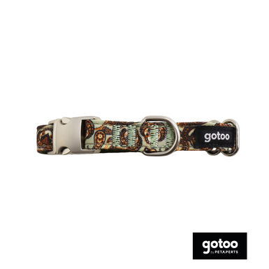 Gotoo Coleira estampada castanha para cães