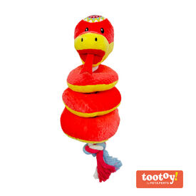 Tootoy! Comfort Ring Snake Cuddler peluche com corda para cães
