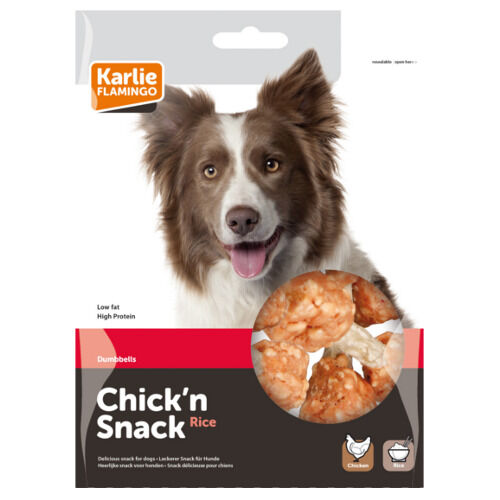 Flamingo Chick&rsquo;n Dumbbells chuches para perros Imagem n&uacute;mero 1