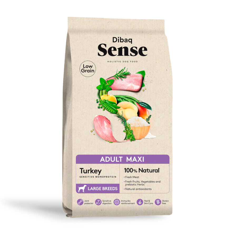 12 kg 12 Dibaq Sense Low Grain Adult Maxi Ra&ccedil;&atilde;o de peru para c&atilde;es, , large Imagem n&uacute;mero 1